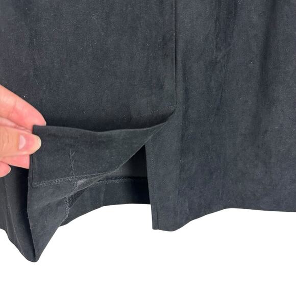 Vintage Women's Faux Suede Classic Pencil Work Skirt Black Size 20W Plus - Picture 7 of 7